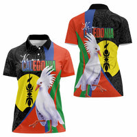 New Caledonia Women Polo Shirt Kagu Bird and The Seal with Melanesian Culture - Polynesian Pride