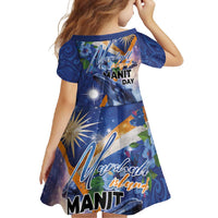 Marshall Islands Manit Day Family Matching Off Shoulder Maxi Dress and Hawaiian Shirt Grunge National Flag with Whales and Tribal Tattoos - Polynesian Pride