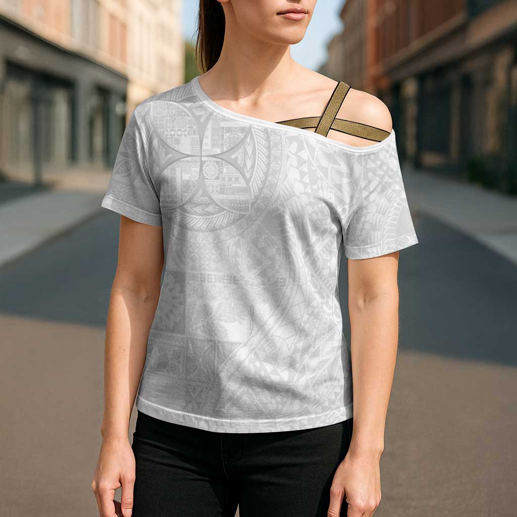 Samoan Culture-Lotu Tamaiti Cross Shoulder Shirt Siapo and Polynesian Art Tattoos - Polynesian Pride