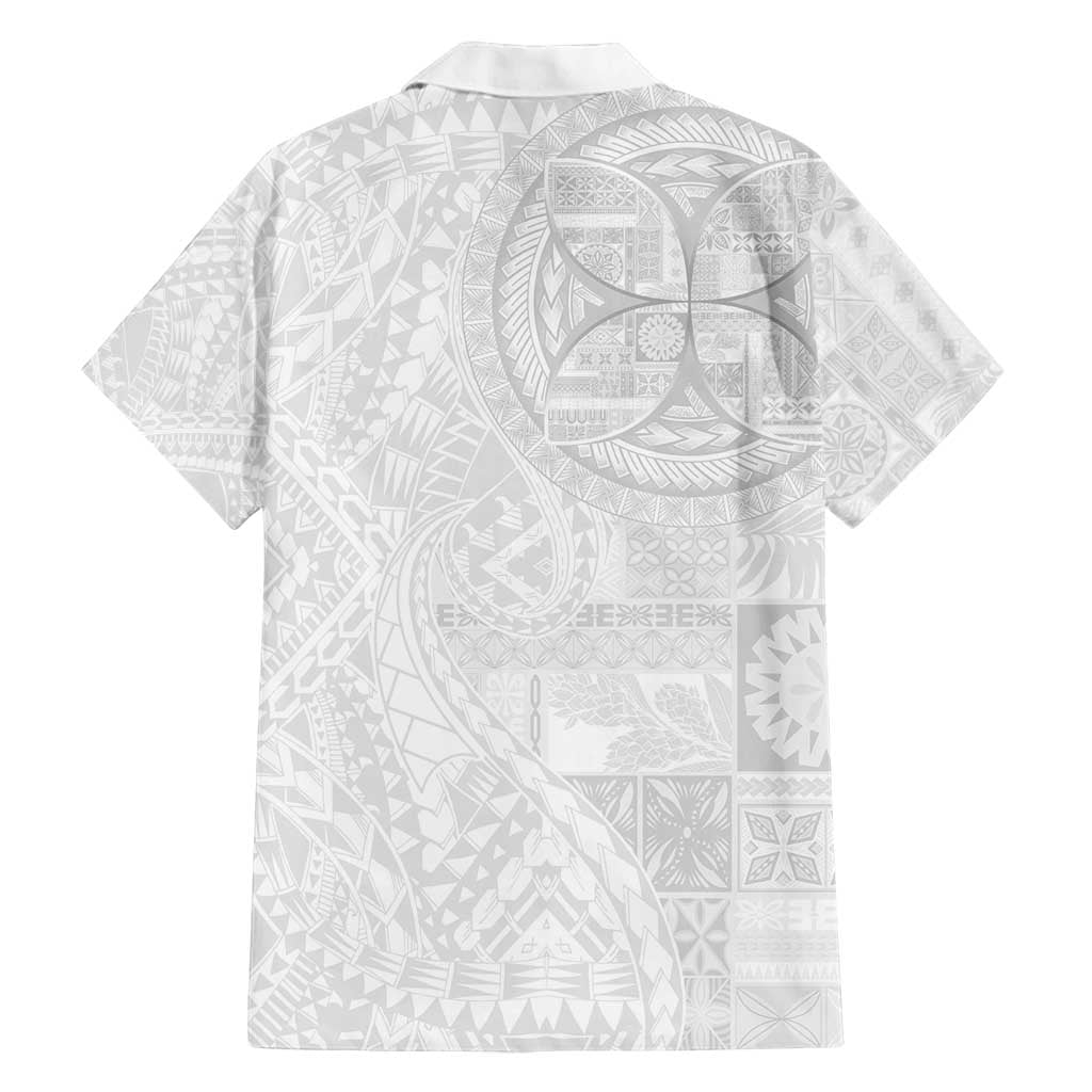 Samoan Culture-Lotu Tamaiti Family Matching Off Shoulder Short Dress and Hawaiian Shirt Siapo and Polynesian Art Tattoos LT03 - Polynesian Pride