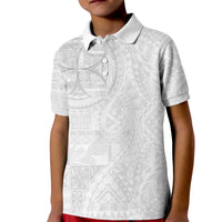 Samoan Culture-Lotu Tamaiti Kid Polo Shirt Siapo and Polynesian Art Tattoos LT03 Kid White - Polynesian Pride