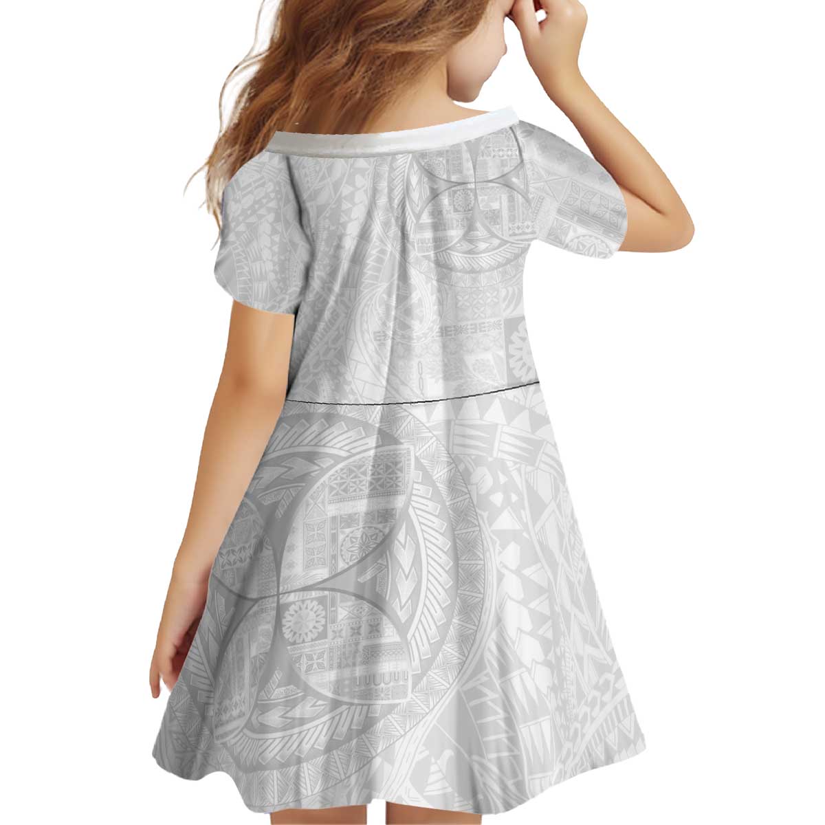 Samoan Culture-Lotu Tamaiti Kid Short Sleeve Dress Siapo and Polynesian Art Tattoos LT03 - Polynesian Pride
