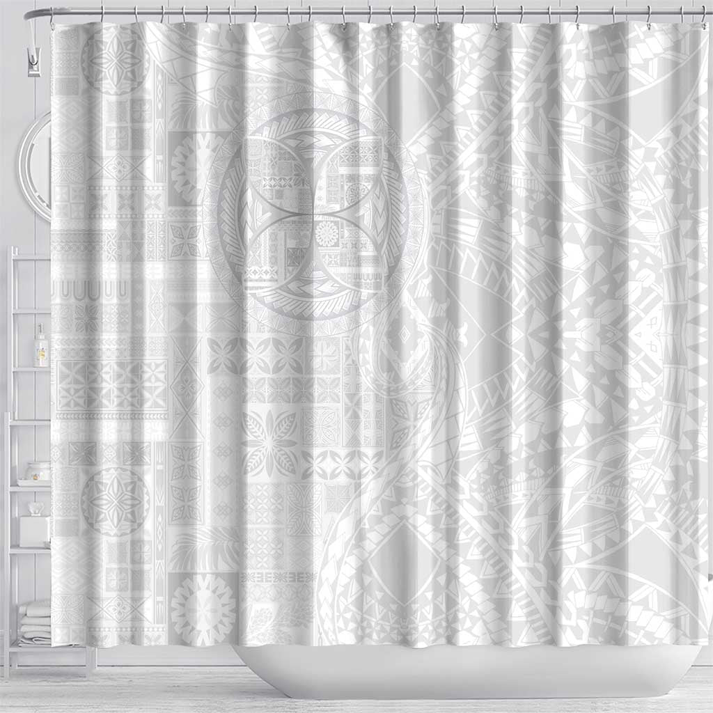 Samoan Culture-Lotu Tamaiti Shower Curtain Siapo and Polynesian Art Tattoos - Polynesian Pride
