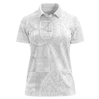Samoan Culture-Lotu Tamaiti Women Polo Shirt Siapo and Polynesian Art Tattoos LT03 Female White - Polynesian Pride