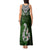 Aotearoa New Zealand Tank Maxi Dress Silver Fern and Matau with Maori Tribal Green Style LT03 - Polynesian Pride