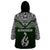 Aotearoa New Zealand Wearable Blanket Hoodie Silver Fern and Matau with Maori Tribal Green Style LT03 - Polynesian Pride