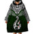 Aotearoa New Zealand Wearable Blanket Hoodie Silver Fern and Matau with Maori Tribal Green Style LT03 - Polynesian Pride