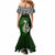 Custom Aotearoa New Zealand Mermaid Dress Silver Fern and Matau with Maori Tribal Green Style LT03 - Polynesian Pride