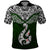 Custom Aotearoa New Zealand Polo Shirt Silver Fern and Matau with Maori Tribal Green Style LT03 Green - Polynesian Pride