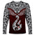 Aotearoa New Zealand Long Sleeve Shirt Silver Fern and Matau with Maori Tribal Red Style LT03 Unisex Red - Polynesian Pride