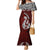 Aotearoa New Zealand Mermaid Dress Silver Fern and Matau with Maori Tribal Red Style LT03 Women Red - Polynesian Pride