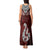 Aotearoa New Zealand Tank Maxi Dress Silver Fern and Matau with Maori Tribal Red Style LT03 - Polynesian Pride