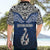 Custom Aotearoa New Zealand Hawaiian Shirt Silver Fern and Matau with Maori Tribal Blue Style LT03 - Polynesian Pride