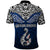 Custom Aotearoa New Zealand Polo Shirt Silver Fern and Matau with Maori Tribal Blue Style LT03 - Polynesian Pride