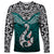 Aotearoa New Zealand Long Sleeve Shirt Silver Fern and Matau with Maori Tribal Turquoise Style LT03 Unisex Turquoise - Polynesian Pride