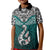 Custom Aotearoa New Zealand Kid Polo Shirt Silver Fern and Matau with Maori Tribal Turquoise Style LT03 Kid Turquoise - Polynesian Pride