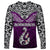 Aotearoa New Zealand Long Sleeve Shirt Silver Fern and Matau with Maori Tribal Pink Style LT03 - Polynesian Pride