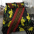 Samoan Culture Bedding Set Hibiscus and Ula Fala with Tapa Pattern Black Color