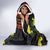 Samoan Culture Hooded Blanket Hibiscus and Ula Fala with Tapa Pattern Black Color