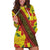 Samoan Culture Hoodie Dress Hibiscus and Ula Fala with Tapa Pattern YellowColor