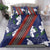 Samoan Culture Bedding Set Hibiscus and Ula Fala with Tapa Pattern Blue Color