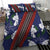 Samoan Culture Bedding Set Hibiscus and Ula Fala with Tapa Pattern Blue Color