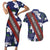 Samoan Culture Couples Matching Short Sleeve Bodycon Dress and Hawaiian Shirt Hibiscus and Ula Fala with Tapa Pattern Blue Color