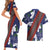 Samoan Culture Couples Matching Short Sleeve Bodycon Dress and Hawaiian Shirt Hibiscus and Ula Fala with Tapa Pattern Blue Color