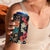 Hawaiian Hibiscus and Tropical Leaves 4 in 1 Can Cooler Tumbler Patchwork Grunge Abstract Vintage Style