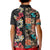 Hawaiian Hibiscus and Tropical Leaves Kid Polo Shirt Patchwork Grunge Abstract Vintage Style