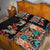 Hawaiian Hibiscus and Tropical Leaves Quilt Bed Set Patchwork Grunge Abstract Vintage Style