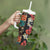 Hawaiian Hibiscus and Tropical Leaves Tumbler With Handle Patchwork Grunge Abstract Vintage Style