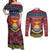 kiribati-christmas-couples-matching-off-shoulder-maxi-dress-and-long-sleeve-button-shirts-coat-of-arms-and-map-beautiful-merry-xmas-snowflake