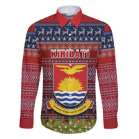 kiribati-christmas-family-matching-long-sleeve-bodycon-dress-and-hawaiian-shirt-coat-of-arms-and-map-beautiful-merry-xmas-snowflake