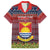 Kiribati Christmas Family Matching Puletasi Dress and Hawaiian Shirt Coat of Arms and Map Beautiful Merry Xmas Snowflake LT03 Dad's Shirt - Short Sleeve Red - Polynesian Pride