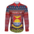 Kiribati Christmas Family Matching Puletasi Dress and Hawaiian Shirt Coat of Arms and Map Beautiful Merry Xmas Snowflake LT03 Dad's Shirt - Long Sleeve Red - Polynesian Pride