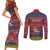 personalised-kiribati-christmas-couples-matching-short-sleeve-bodycon-dress-and-long-sleeve-button-shirts-coat-of-arms-and-map-beautiful-merry-xmas-snowflake