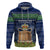 Personalised Tokelau Christmas Hoodie Coat of Arms and Map Beautiful Merry Xmas Snowflake LT03 Blue - Polynesian Pride