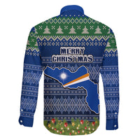 marshall-islands-christmas-family-matching-long-sleeve-bodycon-dress-and-hawaiian-shirt-coat-of-arms-and-map-beautiful-merry-xmas-snowflake