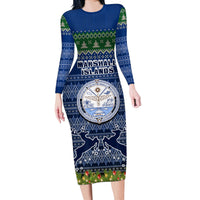 marshall-islands-christmas-long-sleeve-bodycon-dress-coat-of-arms-and-map-beautiful-merry-xmas-snowflake