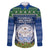 Personalised Marshall Islands Christmas Family Matching Puletasi Dress and Hawaiian Shirt Coat of Arms and Map Beautiful Merry Xmas Snowflake LT03 Dad's Shirt - Long Sleeve Blue - Polynesian Pride