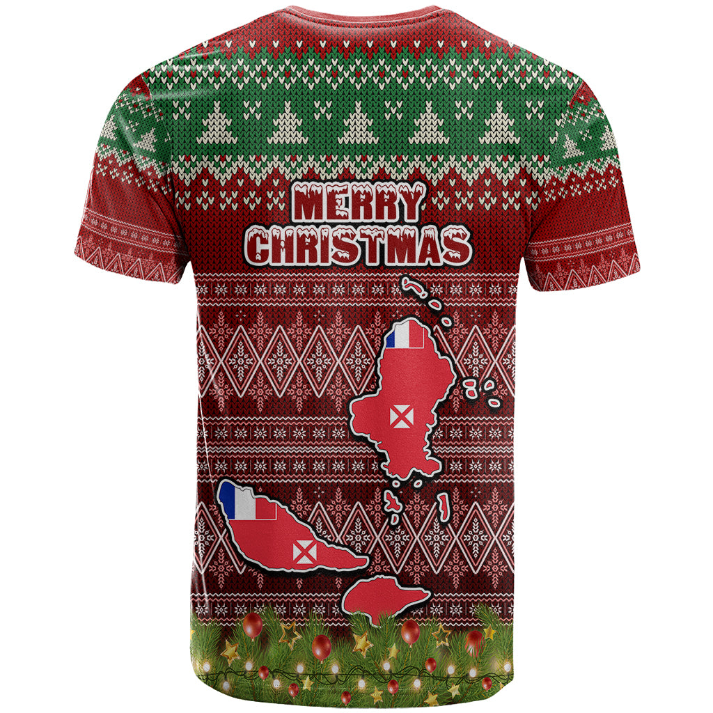 Wallis and Futuna Christmas T Shirt Coat of Arms and Map Beautiful Merry Xmas Snowflake LT03 - Polynesian Pride