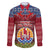 French Polynesia Christmas Family Matching Puletasi Dress and Hawaiian Shirt Coat of Arms and Map Beautiful Merry Xmas Snowflake LT03 Dad's Shirt - Long Sleeve Red - Polynesian Pride
