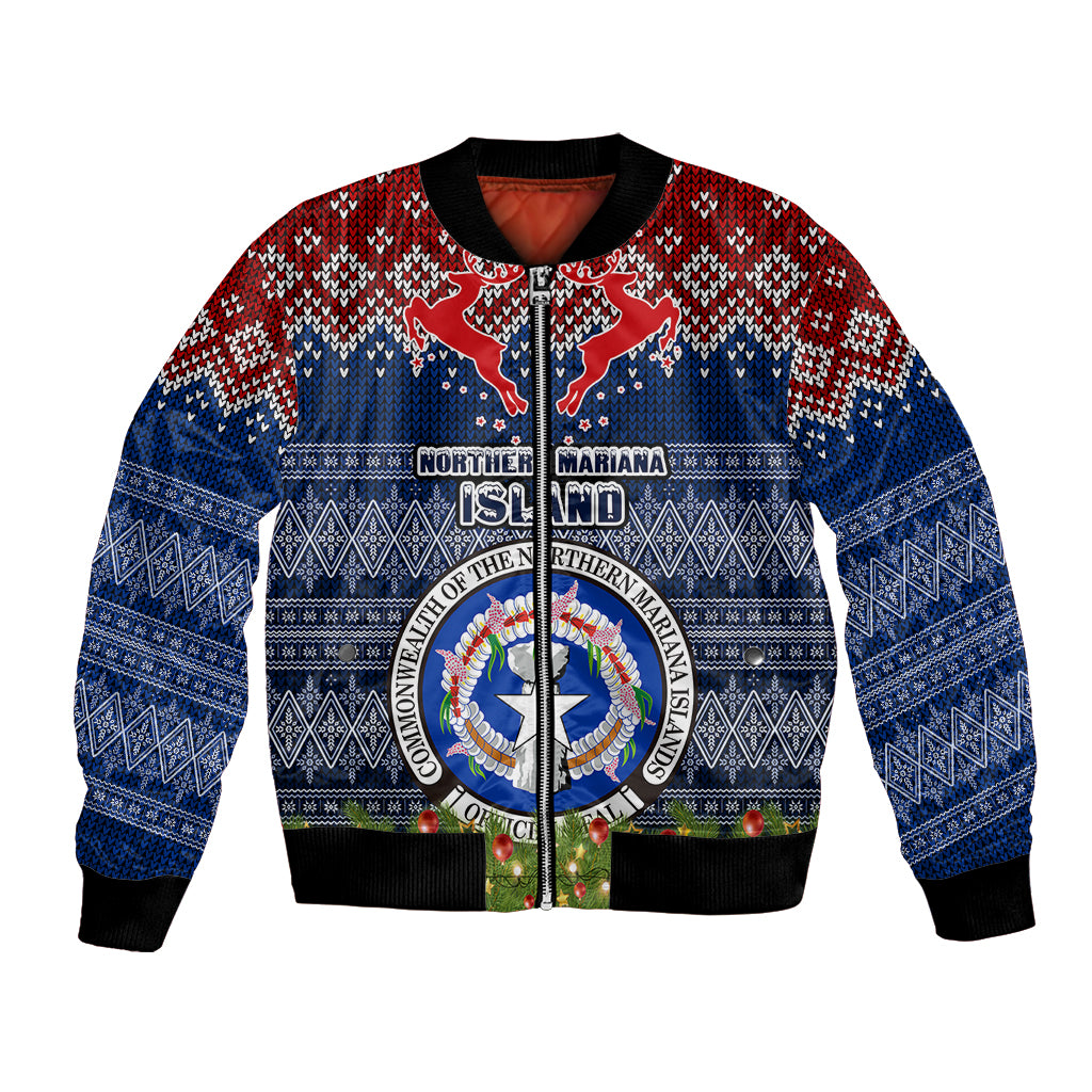 northern-mariana-islands-christmas-bomber-jacket-coat-of-arms-and-map-beautiful-merry-xmas-snowflake