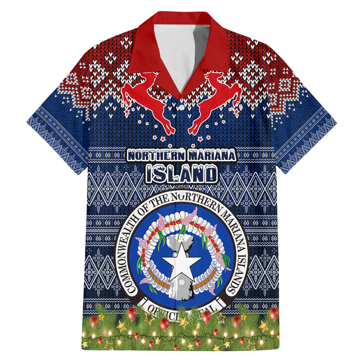 northern-mariana-islands-christmas-family-matching-mermaid-dress-and-hawaiian-shirt-coat-of-arms-and-map-beautiful-merry-xmas-snowflake