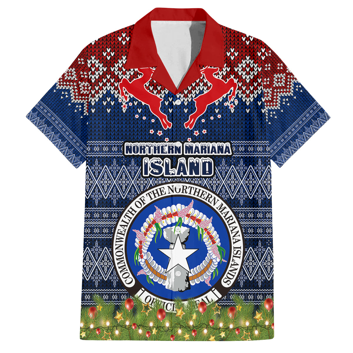 northern-mariana-islands-christmas-family-matching-off-shoulder-maxi-dress-and-hawaiian-shirt-coat-of-arms-and-map-beautiful-merry-xmas-snowflake