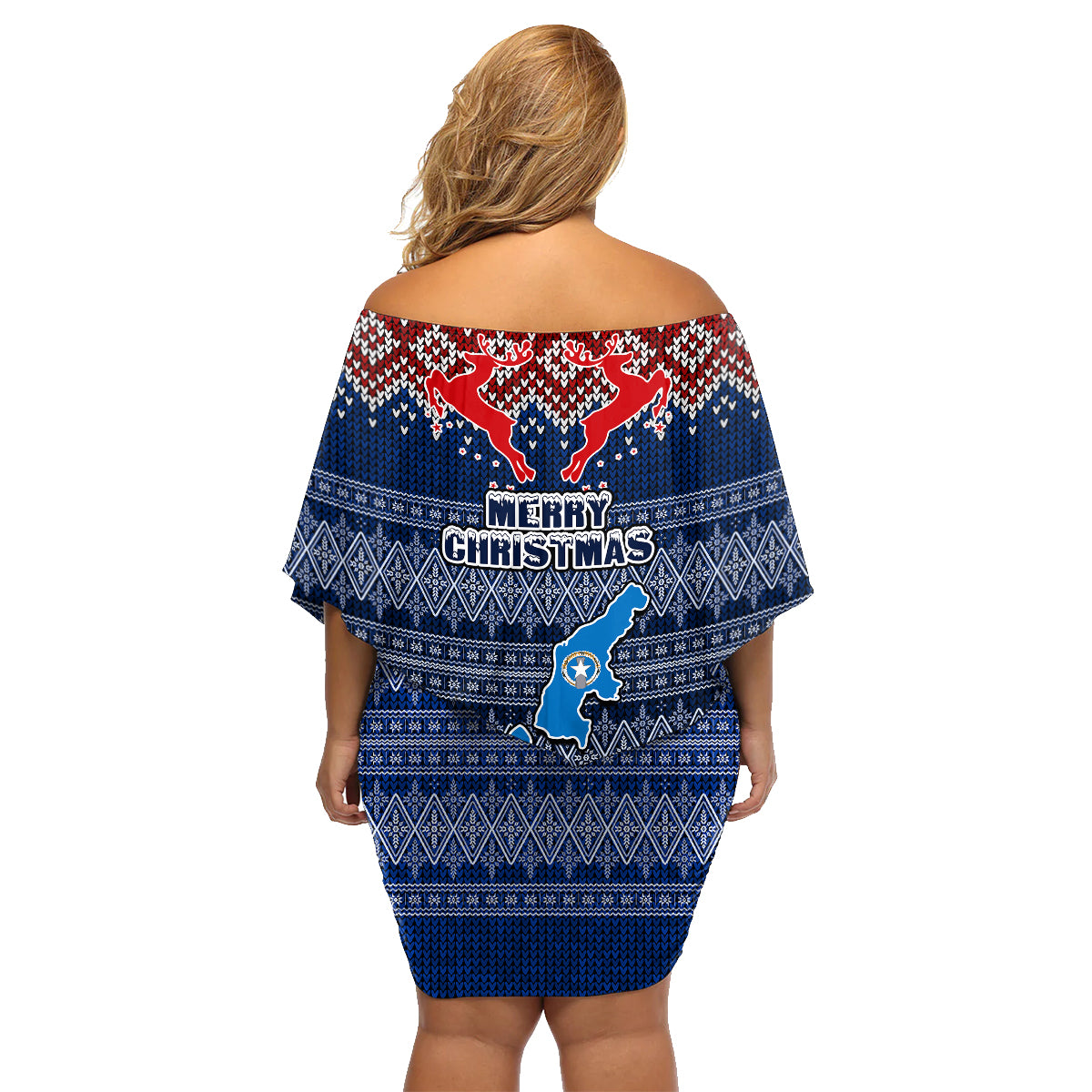 northern-mariana-islands-christmas-family-matching-off-shoulder-short-dress-and-hawaiian-shirt-coat-of-arms-and-map-beautiful-merry-xmas-snowflake