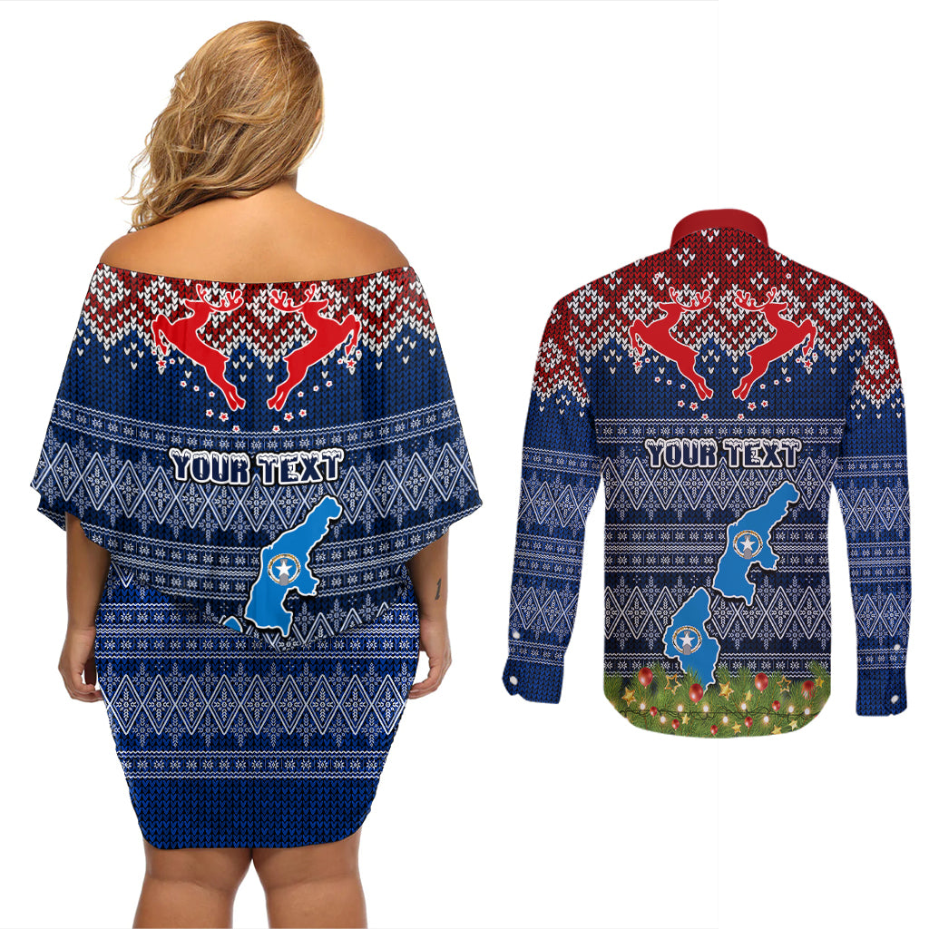personalised-northern-mariana-islands-christmas-couples-matching-off-shoulder-short-dress-and-long-sleeve-button-shirts-coat-of-arms-and-map-beautiful-merry-xmas-snowflake