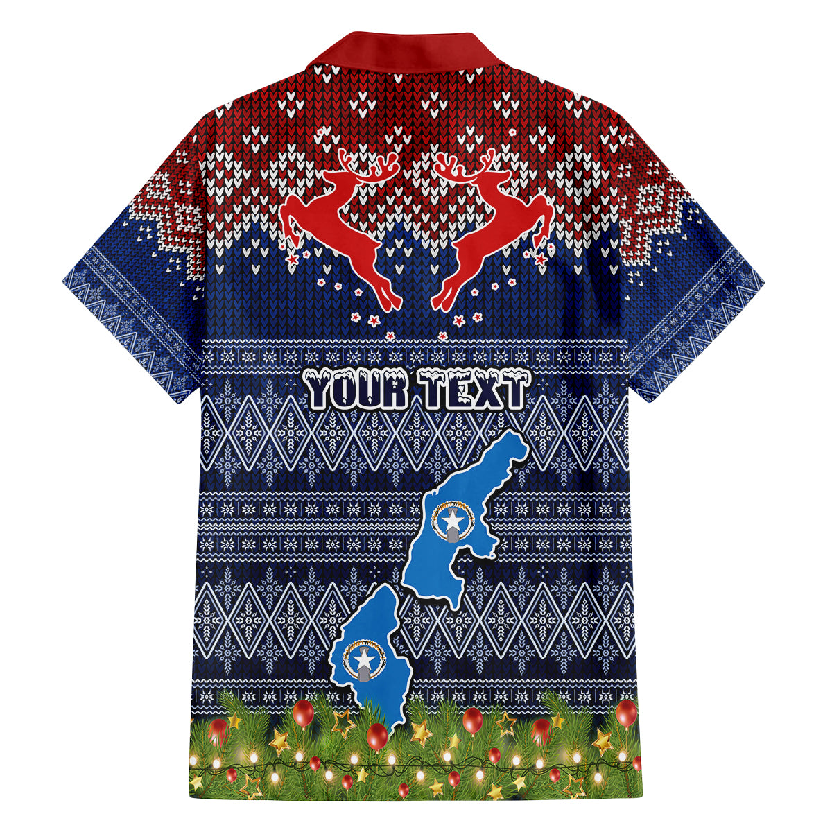 personalised-northern-mariana-islands-christmas-family-matching-off-shoulder-long-sleeve-dress-and-hawaiian-shirt-coat-of-arms-and-map-beautiful-merry-xmas-snowflake