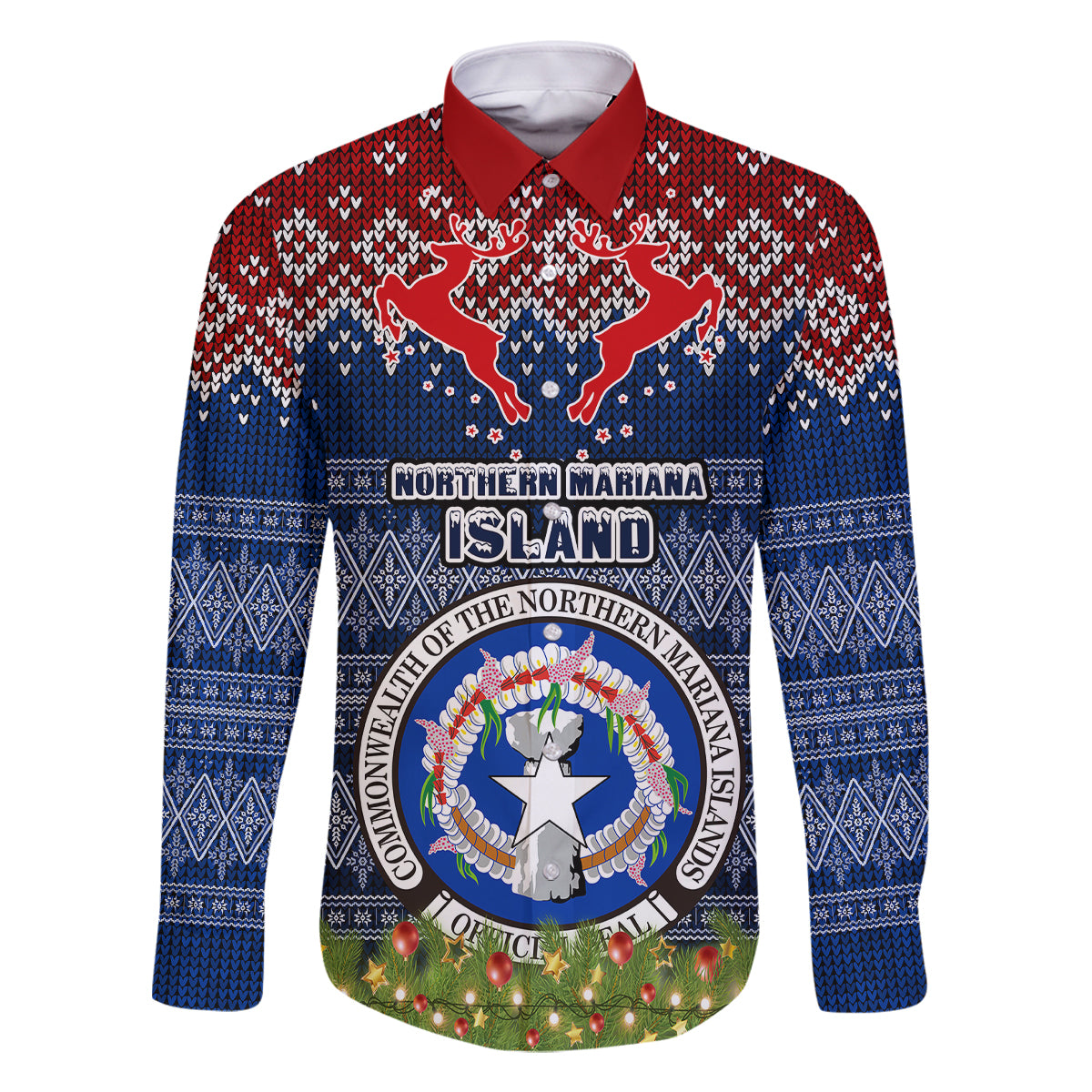 personalised-northern-mariana-islands-christmas-family-matching-off-shoulder-short-dress-and-hawaiian-shirt-coat-of-arms-and-map-beautiful-merry-xmas-snowflake